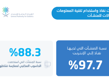 «الإحصاء» تكشف: 97.7% من منشآت المملكة لديها اتصال بالإنترنت خلال 2023