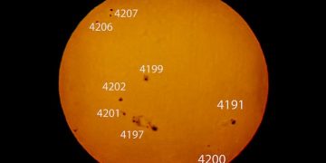 ظاهرة فلكية نادرة.. ظهور بقع شمسية عملاقة في سماء مدينة عرعر