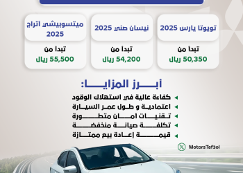 سيارات يابانية 2025 تبدأ من 50.350 ريال فقط
