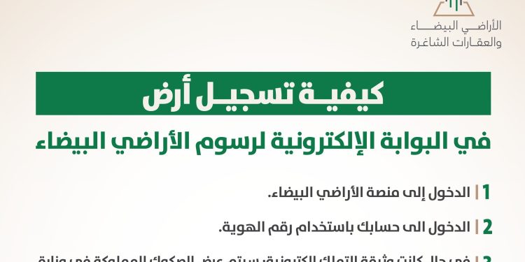 خطوات تسجيل الأرض عبر بوابة رسوم الأراضي البيضاء