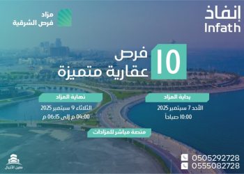 10 عقارات مميزة في مزاد فرص الشرقية