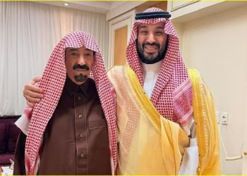 ولي العهد يزور الشيخ بدر الدويش