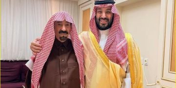 ولي العهد يزور الشيخ بدر الدويش