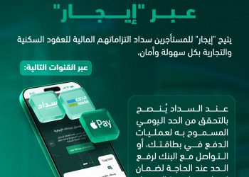 سداد الدفعات الإيجارية عبر منصة إيجار