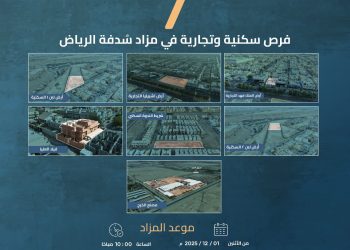 إطلاق مزاد سدفة الرياض لطرح 6 فرص عقارية مميزة في العاصمة