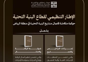 مركز مشاريع البنية التحتية بالرياض يعلن مبادرة الإطار التنظيمي لتراخيص المشاريع