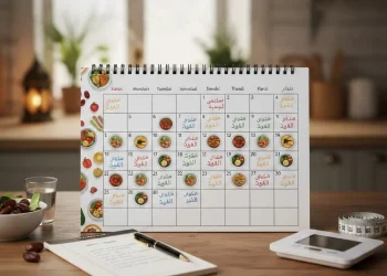جدول رجيم رمضان لإنقاص 10 كيلو