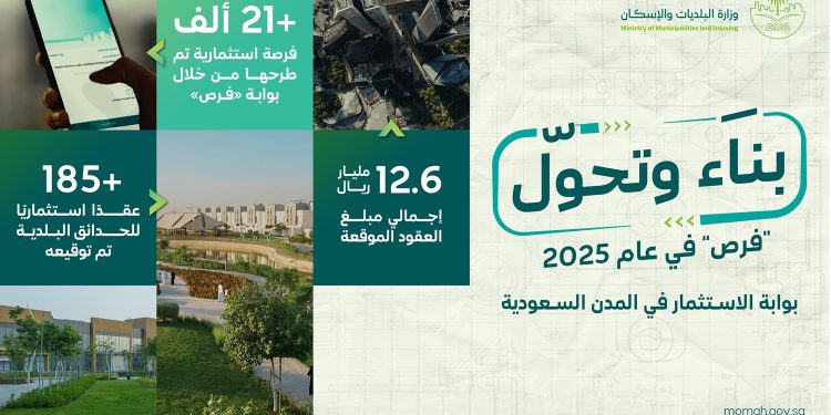 البلديات والإسكان تطرح أكثر من 21 ألف فرصة استثمارية عبر بوابة «فرص» خلال 2025