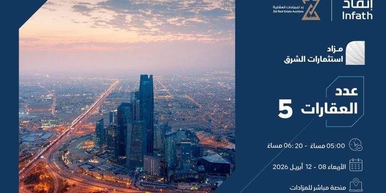 مزاد استثمارات الشرق الإلكتروني يطرح 5 فرص عقارية مميزة بالرياض