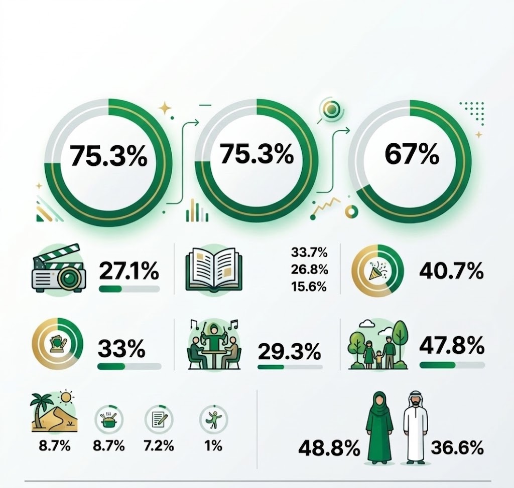 إحصاءات الثقافة والترفيه في السعودية 