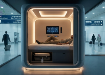 كبسولات النوم في مطار الملك فهد.