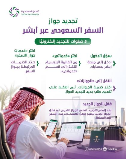 تجديد جواز السفر السعودي